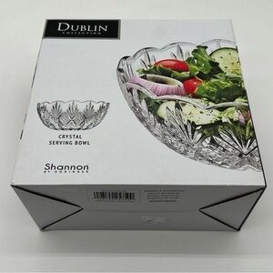 New Godinger Dublin‎ Collection Crystal Serving Bowl 8.5" NIB by Shannon